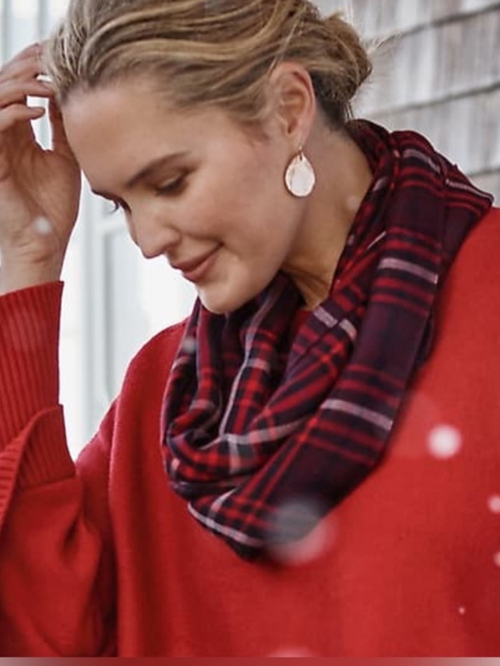 NWOT J. Jill Burgundy Plaid Scarf